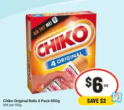 IGA Chiko Original Rolls offer