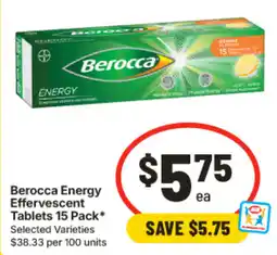 IGA Berocca Energy Effervescent Tablets offer