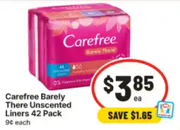 IGA Carefree Barely There Unscented Liners offer