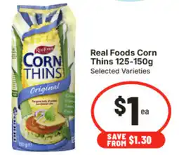 IGA Real Foods Corn Thins Original offer