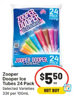 IGA Zooper Dooper Ice Tubes offer