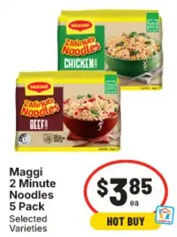 IGA Maggi 2 Minute Noodles 5 Pack Selected Varieties offer