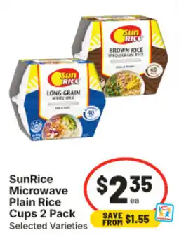 IGA SunRice Microwave Plain Rice Cups offer