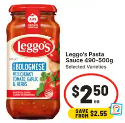 IGA Leggo's Pasta Sauce Bolognese offer