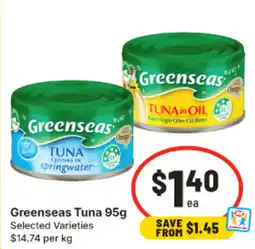 IGA Greenseas Tuna offer