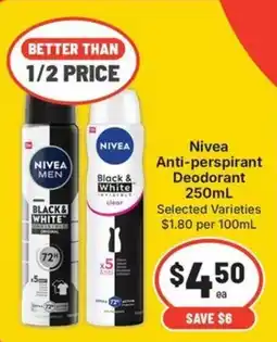 IGA Nivea Anti-perspirant Deodorant offer