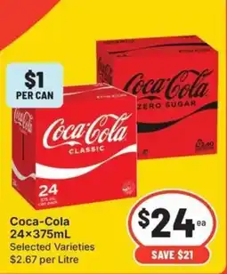 IGA Coca-Cola Selected Varieties offer