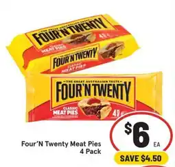 IGA Four'n Twenty Meat Pies offer