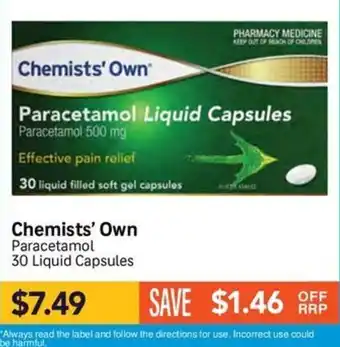 Chemists' Own Paracetamol Liquid Capsules