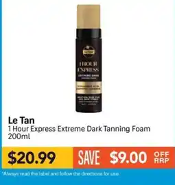 Chempro Le Tan 1 Hour Express Extreme Dark Tanning Foam offer