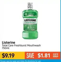 Chempro Listerine Total Care Freshburst Mouthwash offer