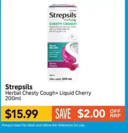 Chempro Strepsils Herbal Chesty Cough+ Liquid Cherry offer