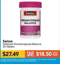 Chempro Swisse Ultiboost Perimenopause Balance offer