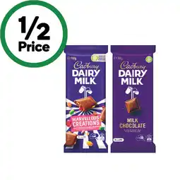 Woolworths Cadbury Dairy Milk or Marvellous Creations Chocolate Blocks 150-190g offer