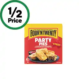 Woolworths Four’N Twenty Party Pies or Sausage Rolls 500-600g Pk 12 – From the Freezer offer