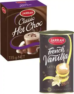 Coles Jarrah Hot Chocolate Sachets 8 Pack-10 Pack or Instant Coffee 250g offer