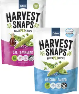 Coles Calbee Harvest Snaps 120g or Scoopers 90g offer
