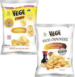 Coles Vege Chips 100g or Rice Crackers 75g offer