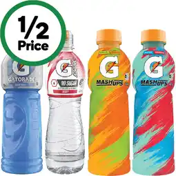 Woolworths NEW Gatorade Sports Drink or G-Active Flavoured Water 600ml offer