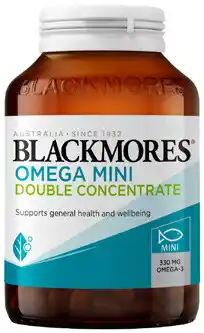 Coles Blackmores Omega Mini Double Concentrate Fish Oil Capsules offer