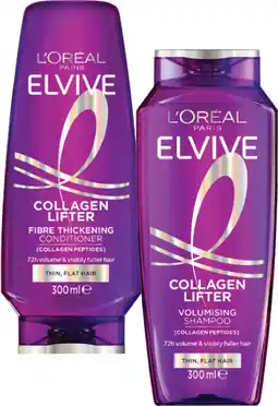 Coles L'Oréal Elvive Collagen Lifter Shampoo or Conditioner 300mL offer