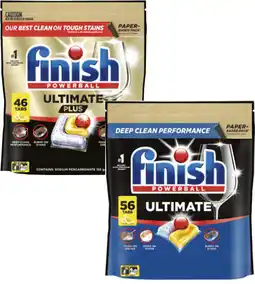 Coles Finish Ultimate 56 Pack or Ultimate Plus Dishwashing Tablets 46 Pack offer