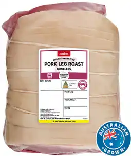 Coles Coles Australian Pork Leg Roast Boneless offer