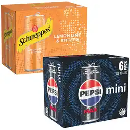 Woolworths Pepsi Mini or Schweppes Mixer Varieties 6 x 250ml offer