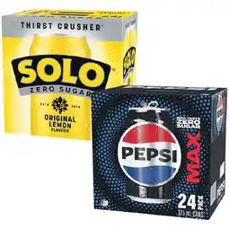 Woolworths Pepsi Max, Mountain Dew, Solo Zero Sugar or Sunkist Zero Sugar Soft Drink Varieties 24 x 375ml offer