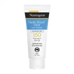Woolworths Neutrogena SPF 50 Hydro Boost Face Sunscreen Lotion offer