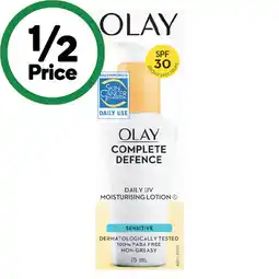Woolworths Olay Complete Defence SPF 30 Moisturising Lotion offer