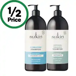 Woolworths Sukin Shampoo or Conditioner 1 Litre offer