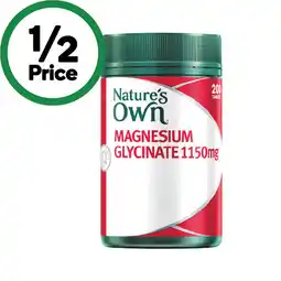 Woolworths Nature’s Own Magnesium Glycinate 1150mg Tablets offer