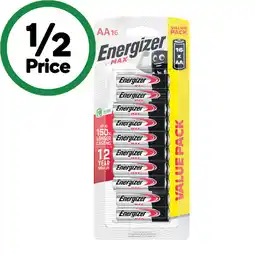 Woolworths Energizer Max Batteries AA or AAA Pk 16 offer