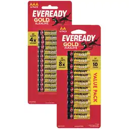 Woolworths Eveready Gold AA or AAA Batteries Pk 16 offer