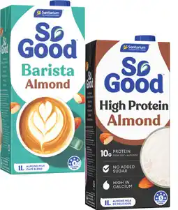 Coles Sanitarium So Good Almond Barista or High Protein Milk 1 Litre offer