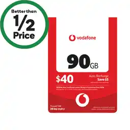 Woolworths Vodafone $40 Starter Pack¥ offer