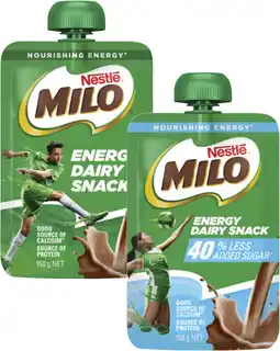 Coles Nestlé Milo Energy Dairy Snack Pouch offer