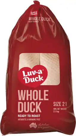 Coles Luv a Duck Frozen Whole Duck offer
