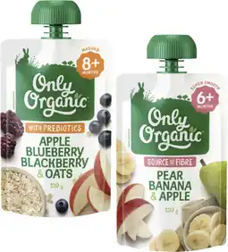 Coles Only Organic 4+ Months, 6+ Months or 8+ Months Baby Food Pouch 120g offer