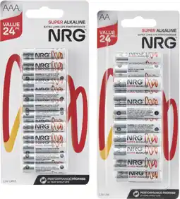 Coles NRG Batteries AA or AAA 24 Pack offer
