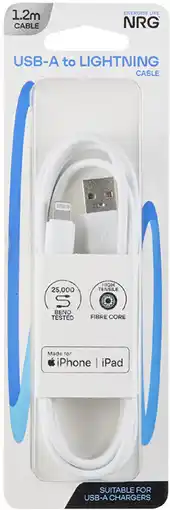 Coles NRG White Lightning Cable 1.2 Metres 1 Each offer