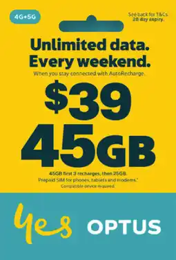 Coles Optus $39 Prepaid SIM Starter Kit offer