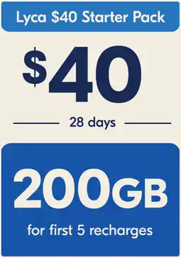 Coles Lyca $40 Starter Pack offer