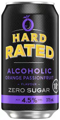 Coles NEW Hard Rated Orange Passionfruit Zero Sugar Cans offer