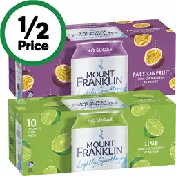 Woolworths Mount Franklin Lightly Sparkling Mineral Water offer