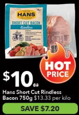 Ritchies Hans Short Cut Rindless Bacon offer