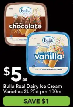 Ritchies Bulla Real Dairy Ice Cream Varieties offer