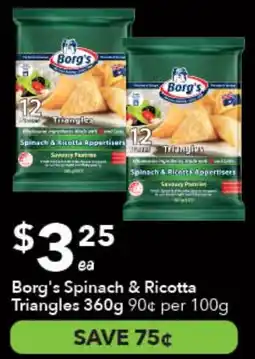 Ritchies Borg's Spinach & Ricotta Triangles offer