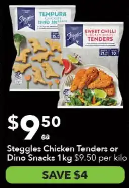 Ritchies Steggles Chicken Tenders or Dino Snacks offer